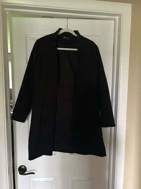 SHEIN Black Open-Front Blazer Jacket